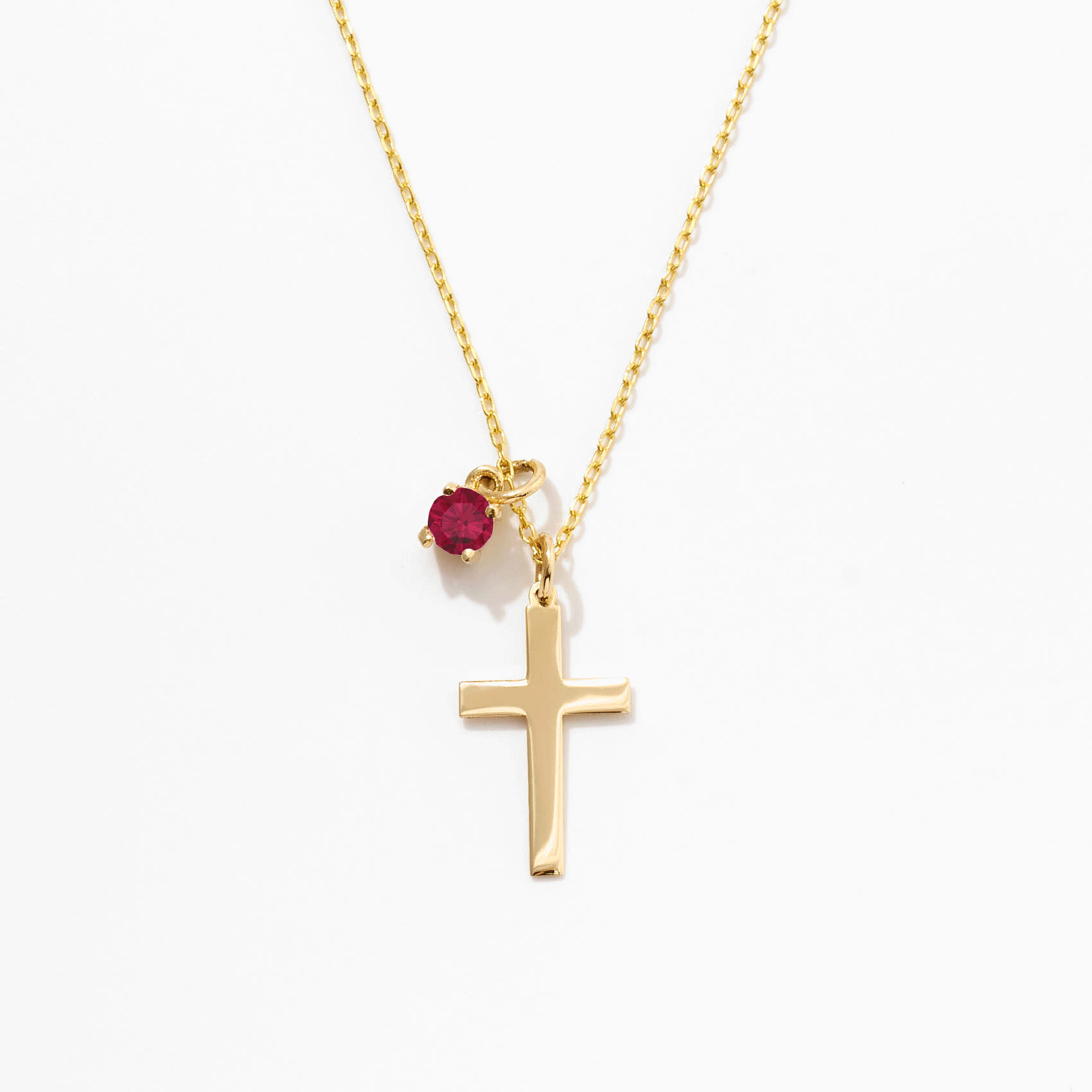 Cross Birthstone Necklace