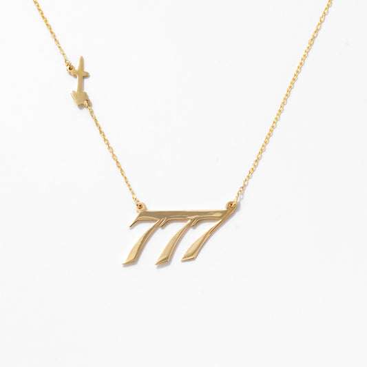 Personalized Number-Year-Date and Zodiac Necklace in 14k Solid Gold