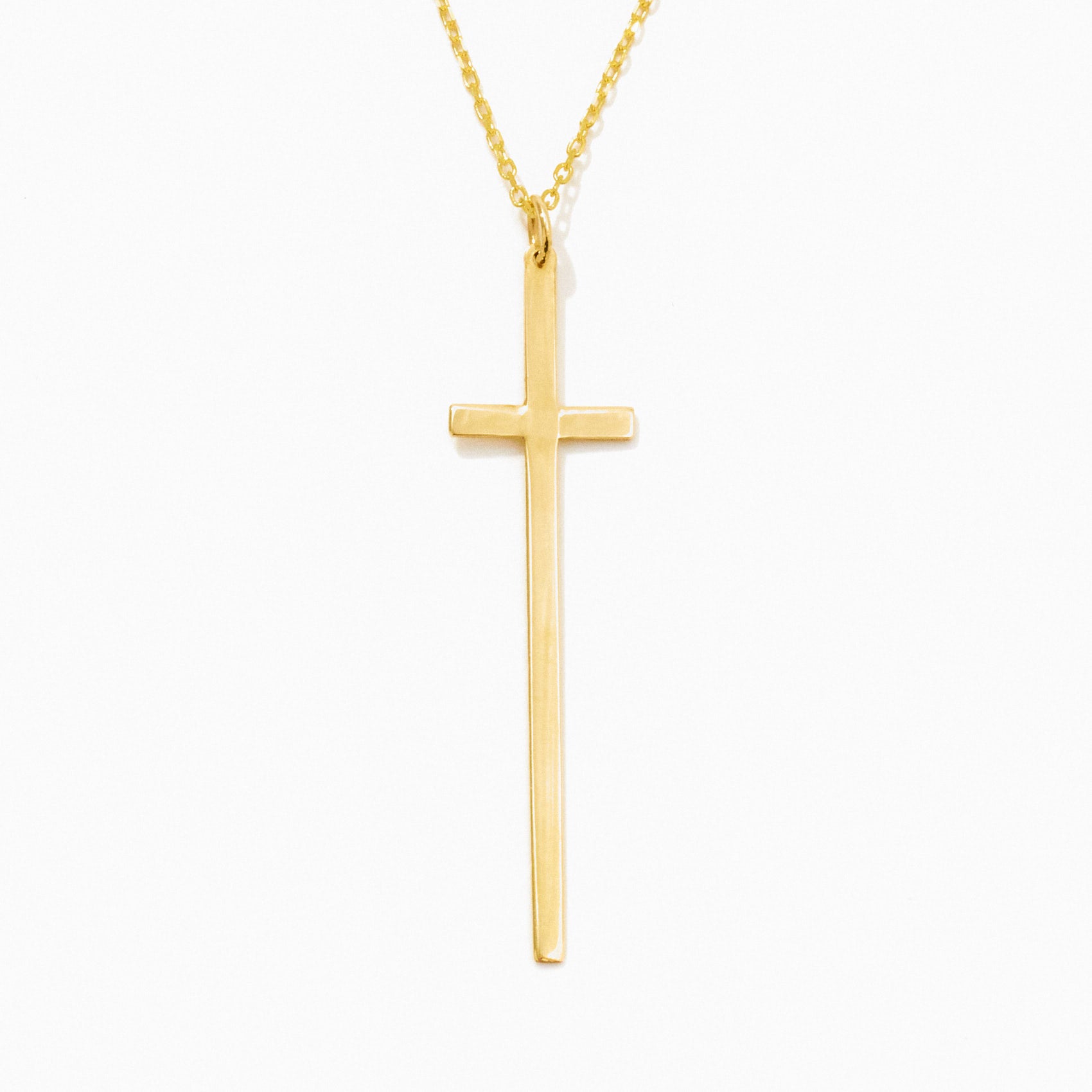 Thin Long Cross Necklace