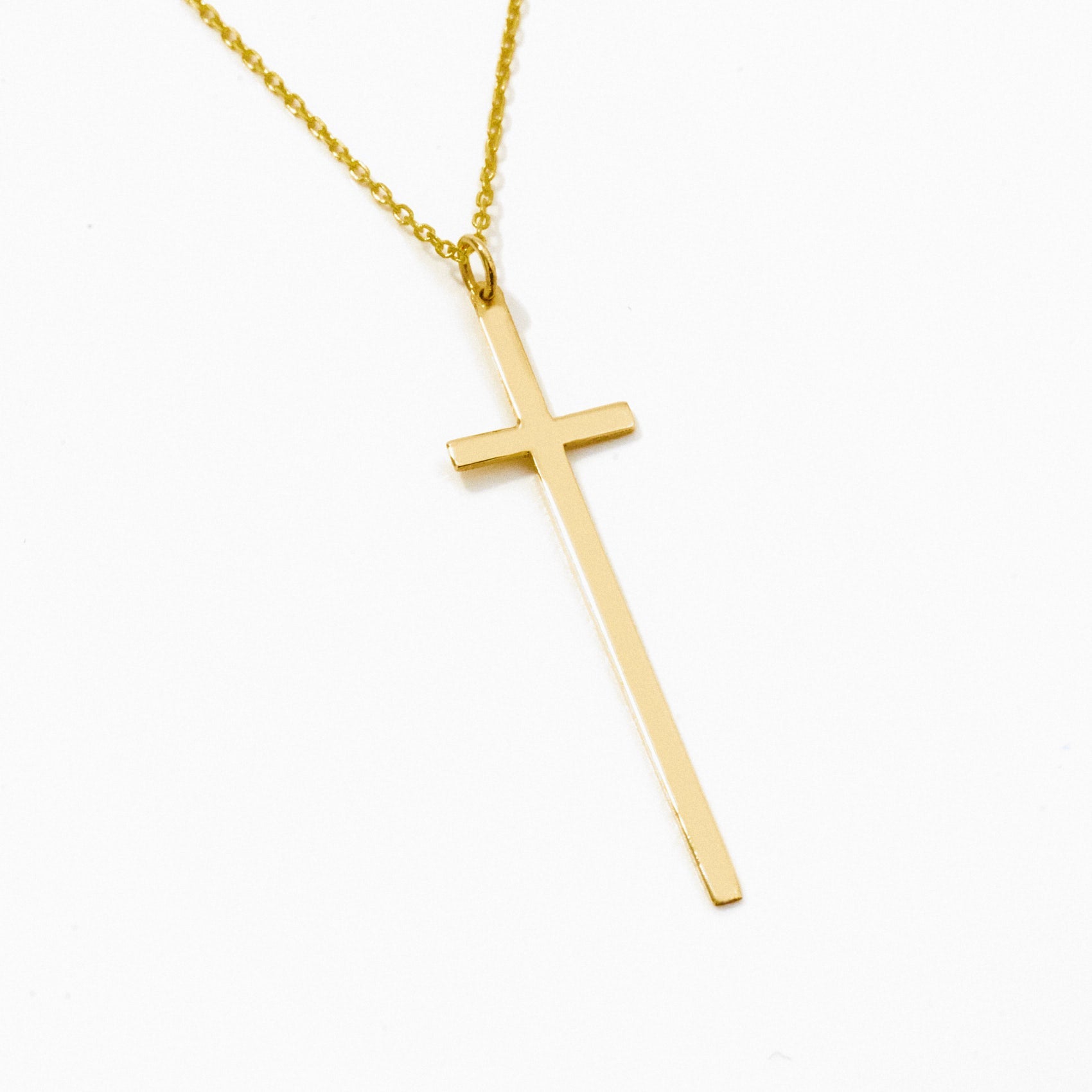 Thin Long Cross Necklace