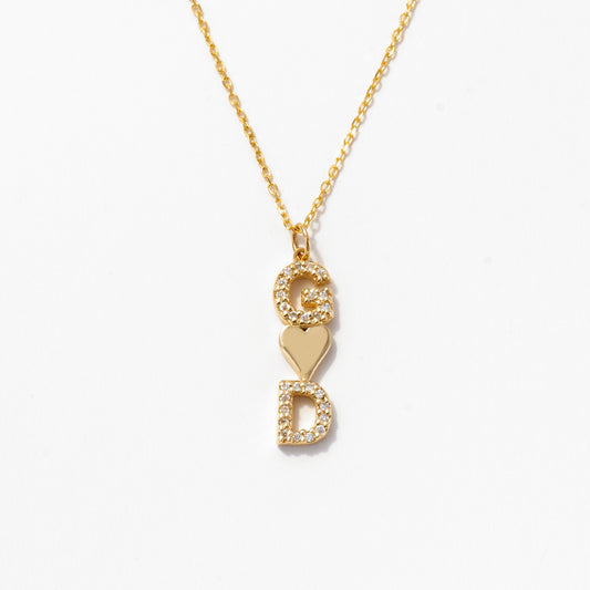 Diamond Couple Initial Necklace