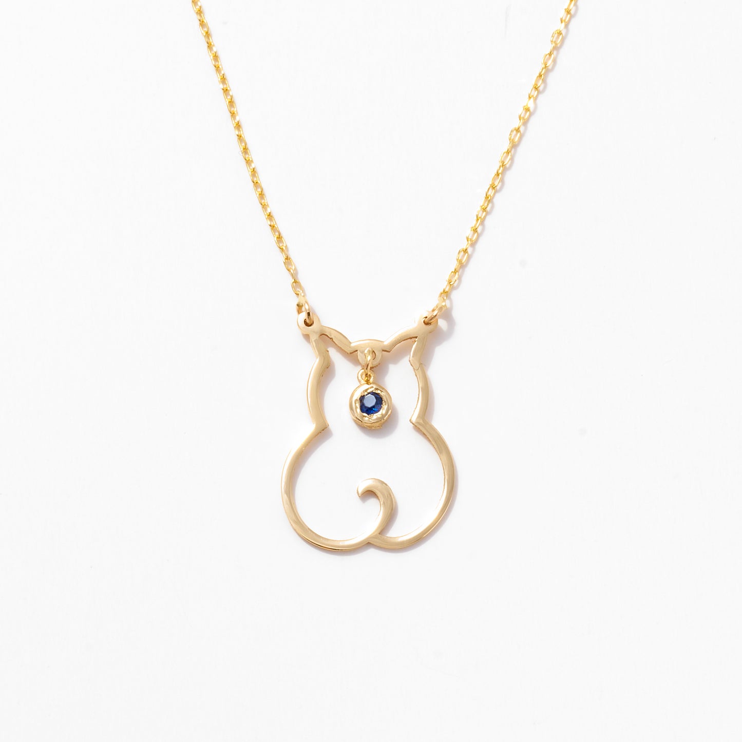 Teddy Bear with Birthstone Necklace in 14k Solid Gold