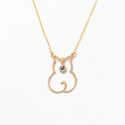 Teddy Bear with Birthstone Necklace in 14k Solid Gold