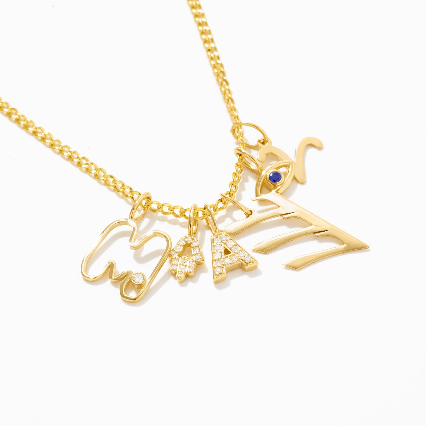 Diamond Letter A Charm in 14k Solid Gold