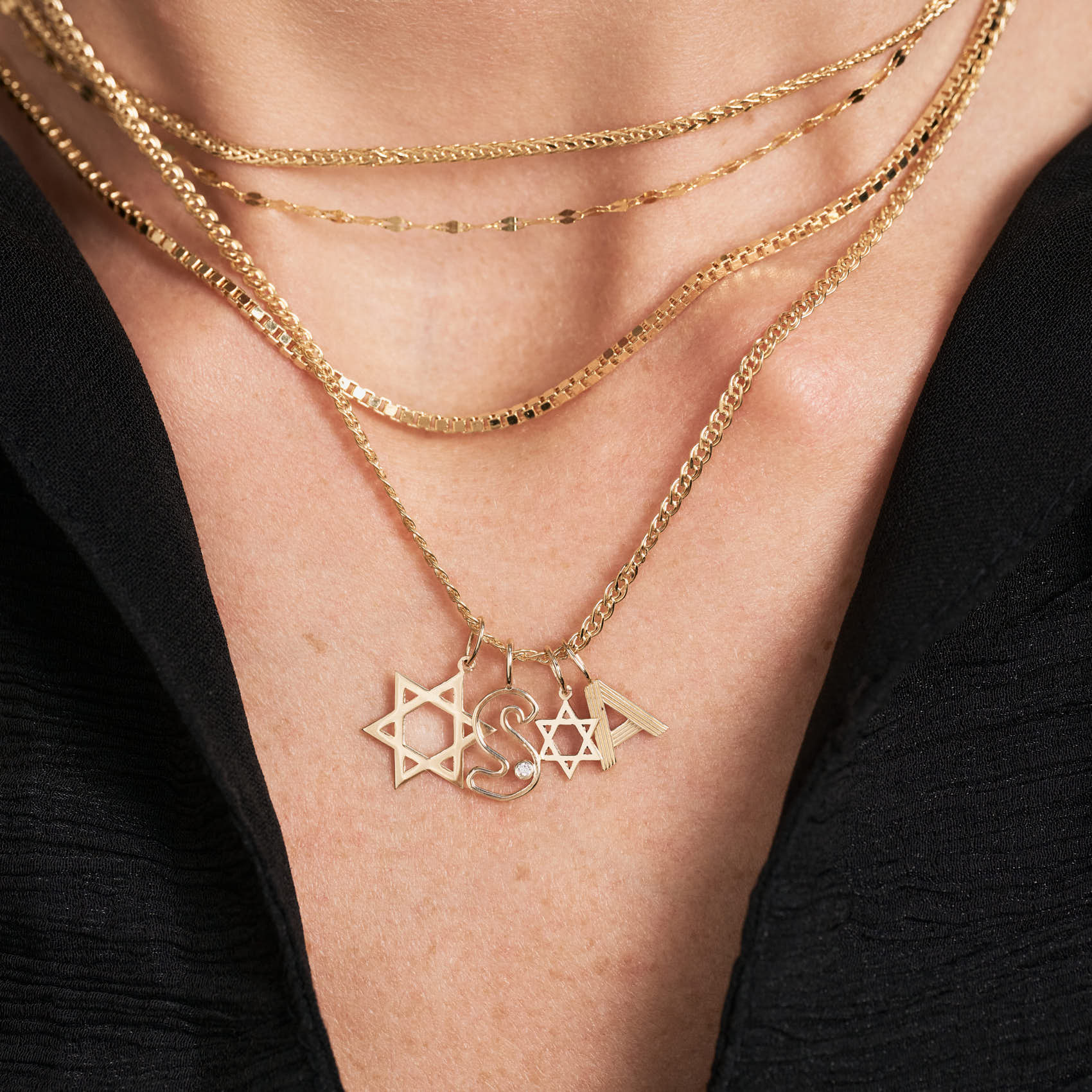 Diamond Letter Charm