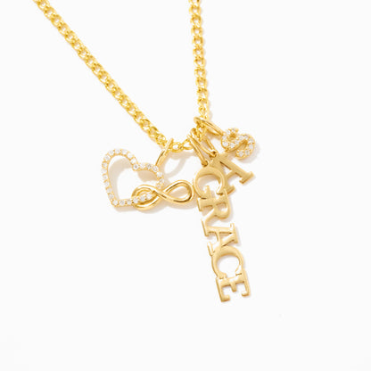 Diamond Letter A Charm in 14k Solid Gold