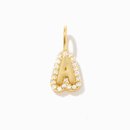 Diamond Letter Charm in 14k Solid Gold