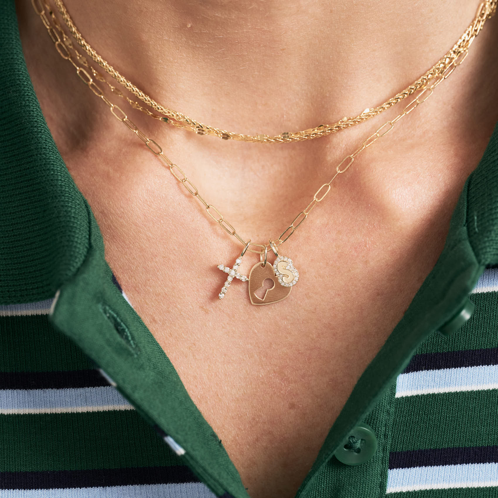 Diamond Letter Charm