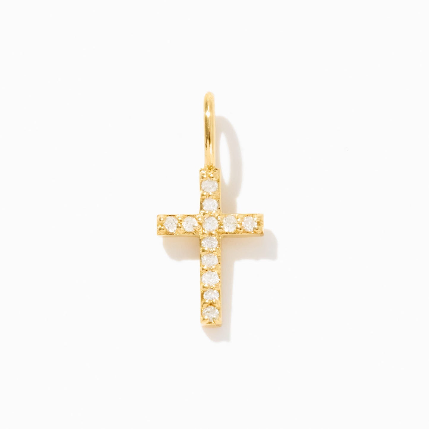 Diamond Cross Charm in 14k Solid Gold