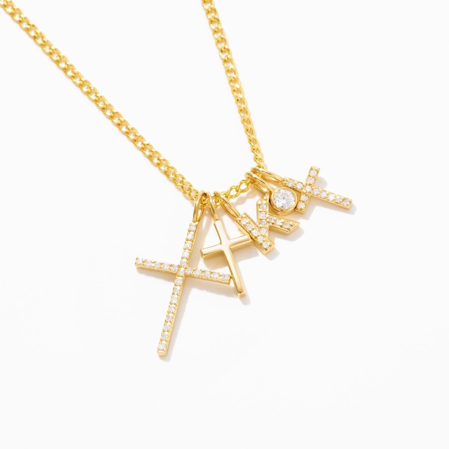 Diamond Cross Charm in 14k Solid Gold