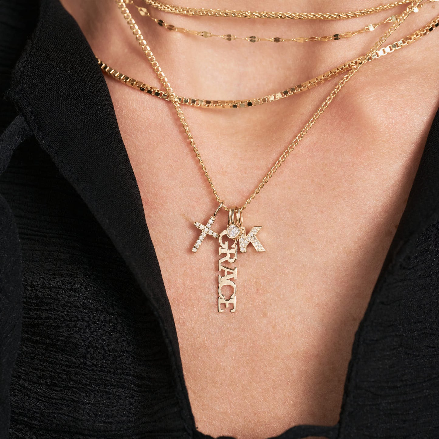 Diamond Cross Charm in 14k Solid Gold