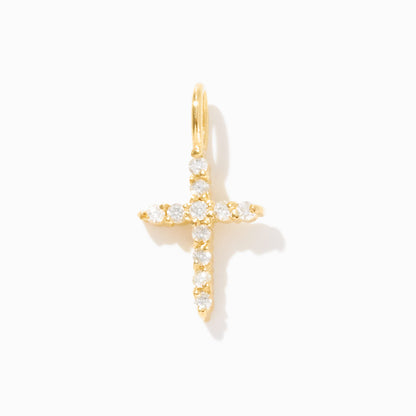 Diamond Cross Charm in 14k Solid Gold