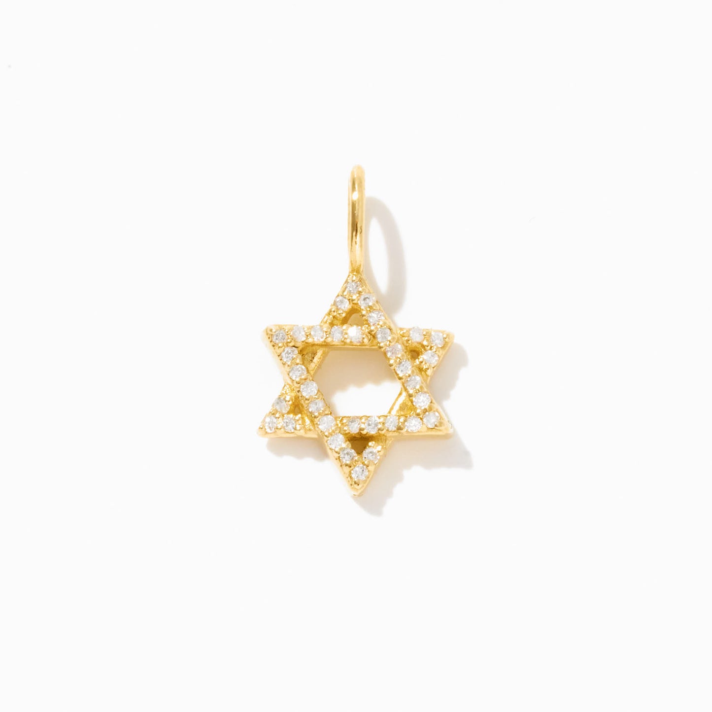 Diamond Star of David Charm in 14k Solid Gold