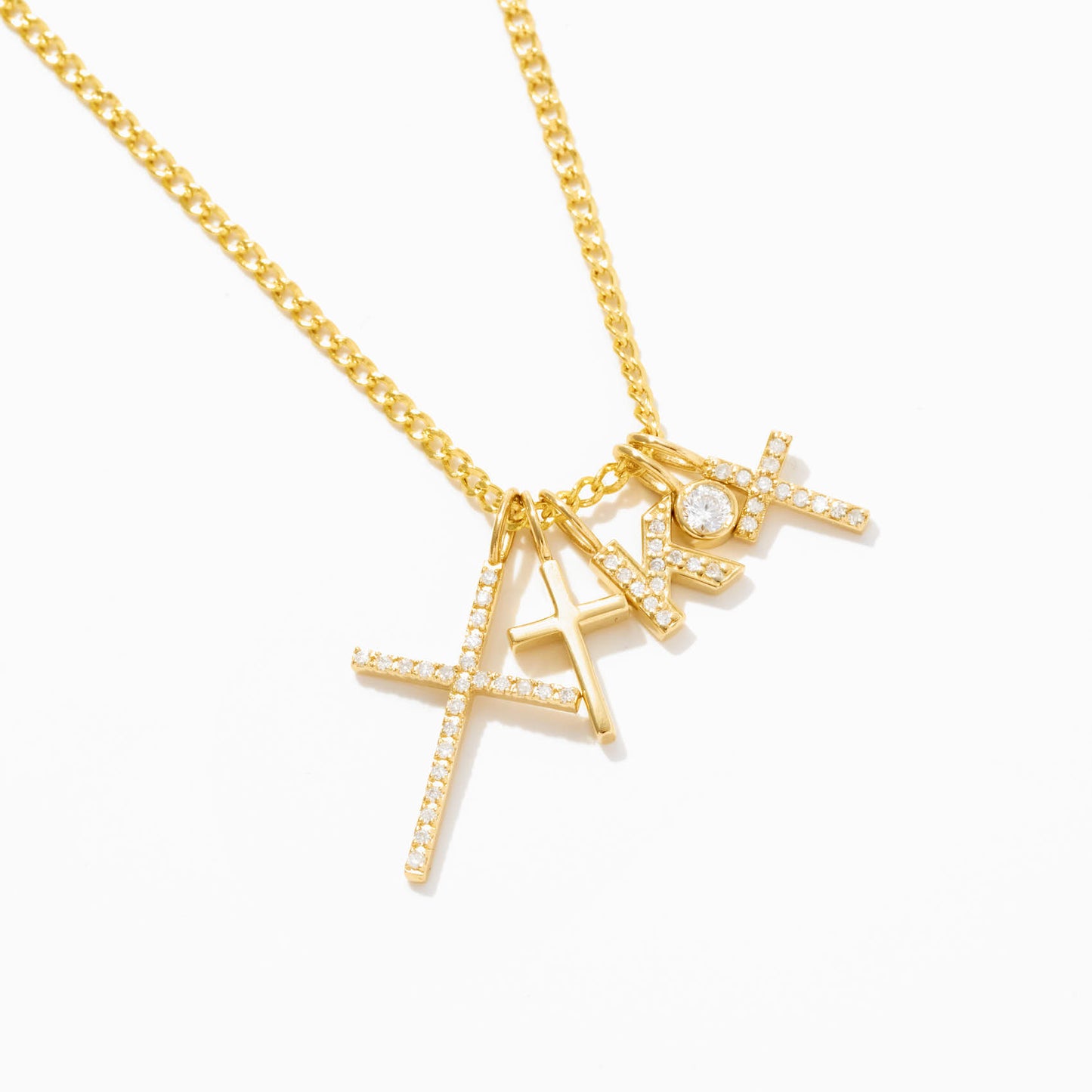 Diamond Cross Charm in 14k Solid Gold