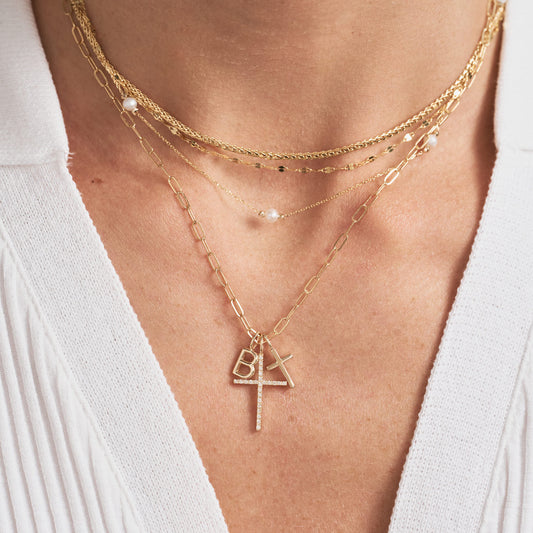 Diamond Cross Charm