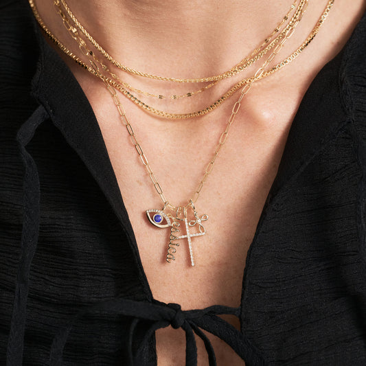 Diamond Cross Charm