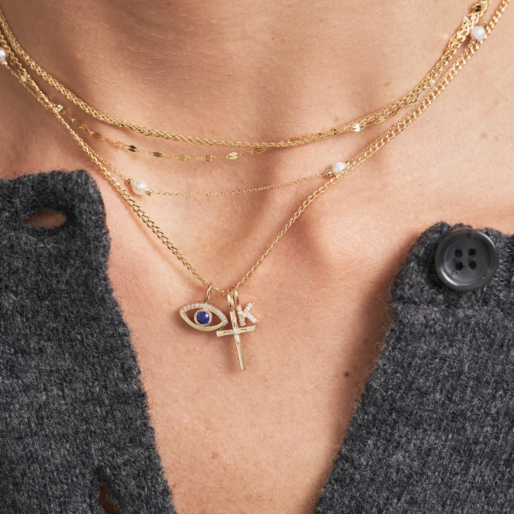 Diamond Evil Eye Charm