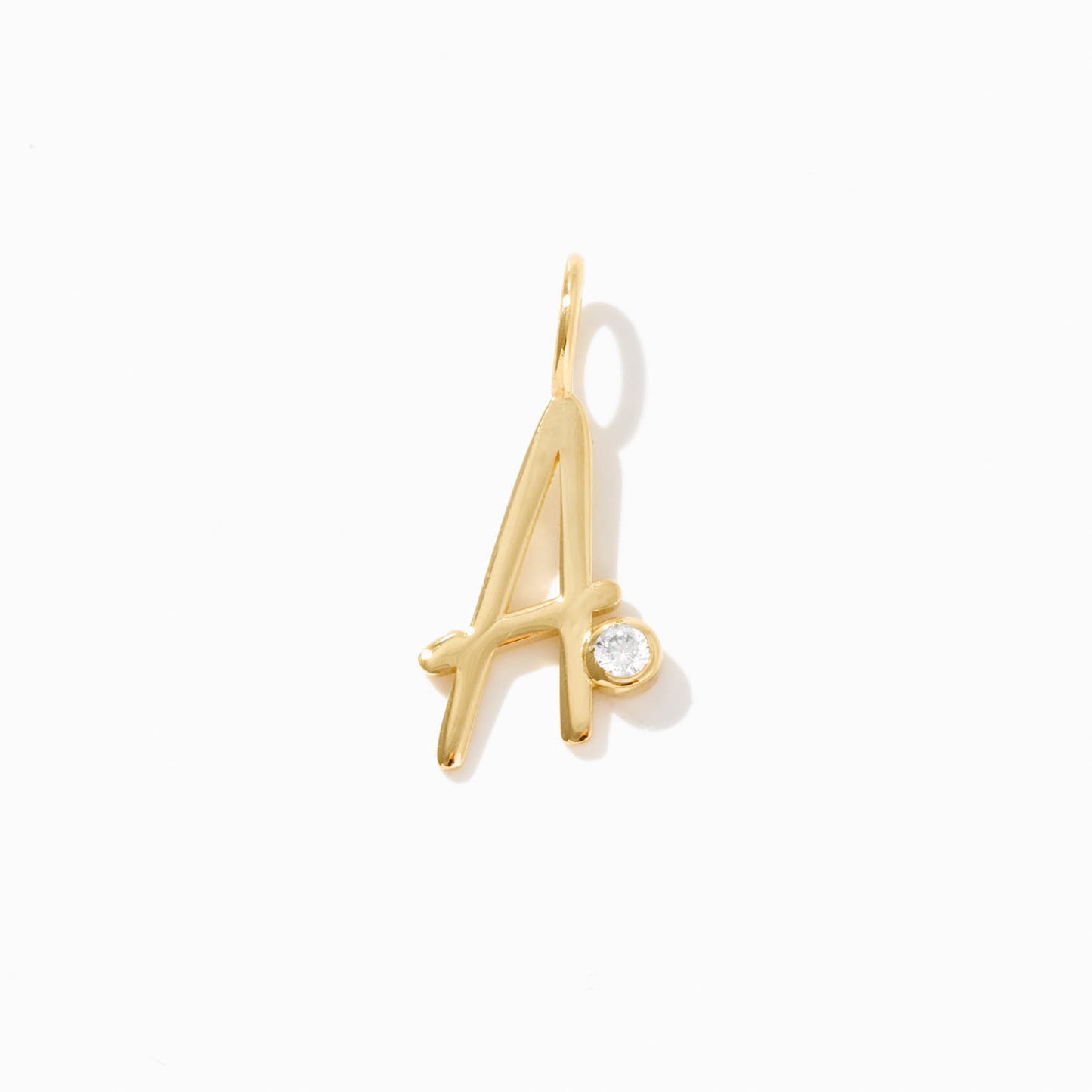 Diamond Letter Charm in 14k Solid Gold