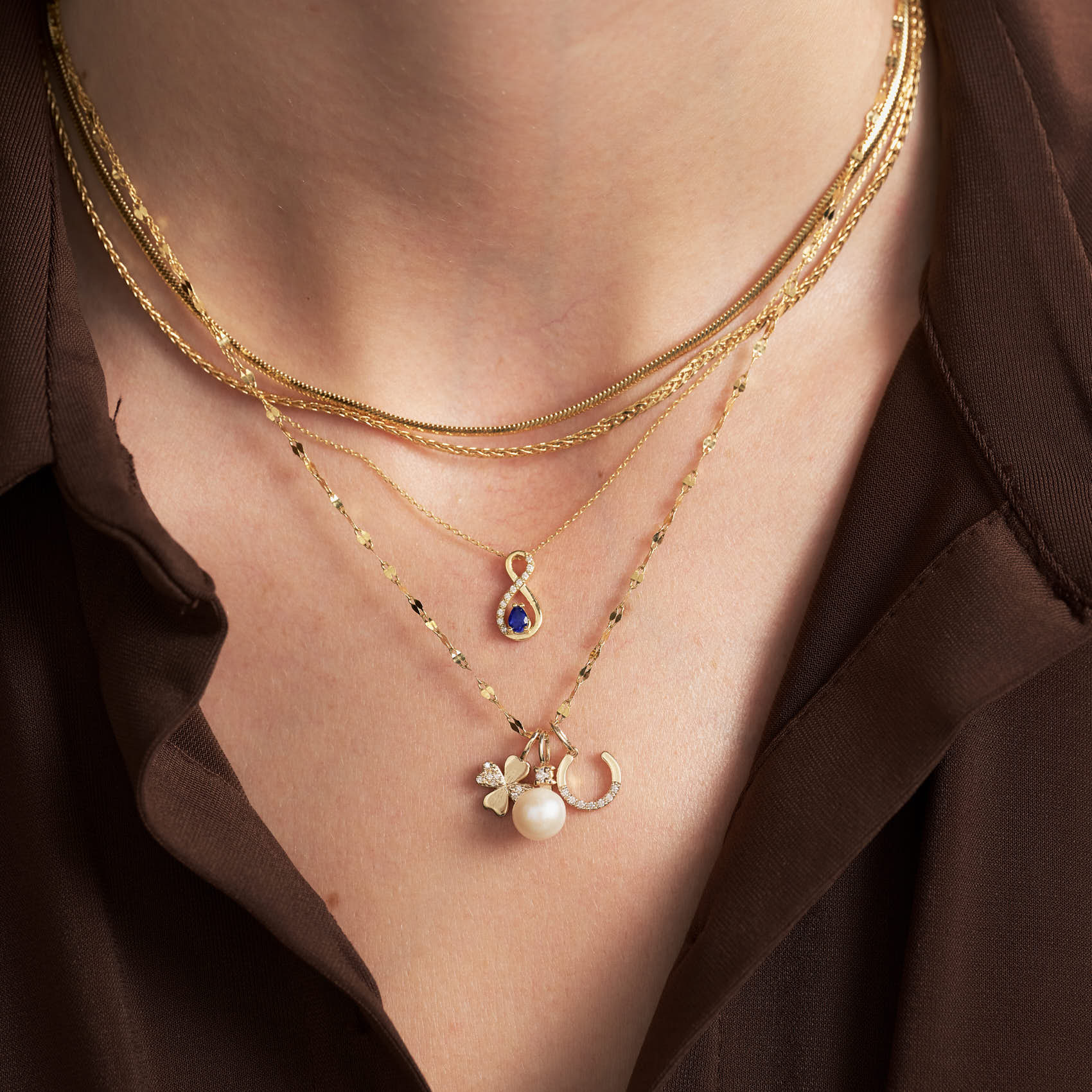 Diamond Horseshoe Charm