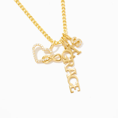 Grace Name Charm in 14k Solid Gold