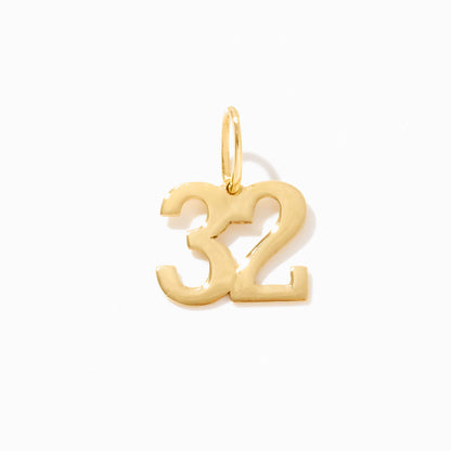 Number Charm in 14k Solid Gold