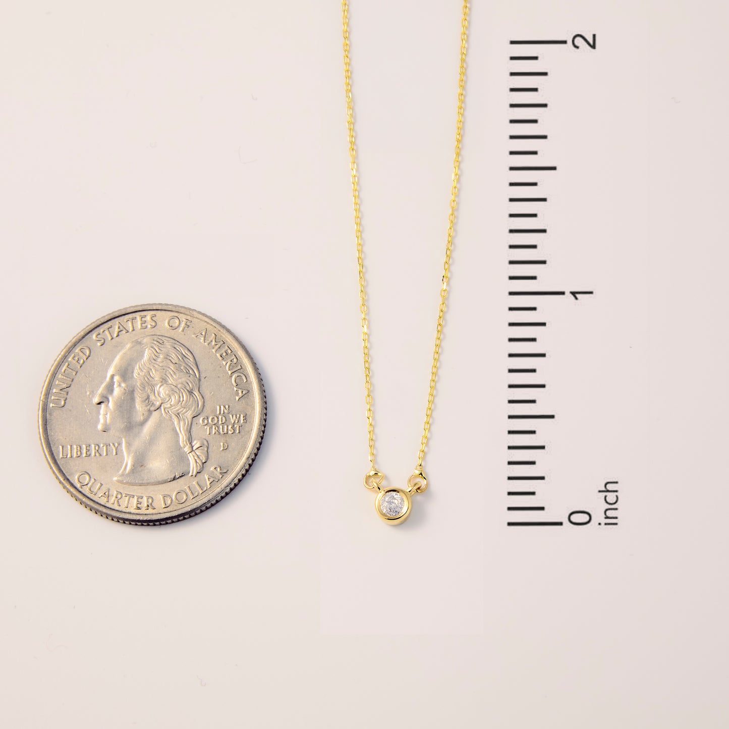 Diamond Bezel Set Necklace