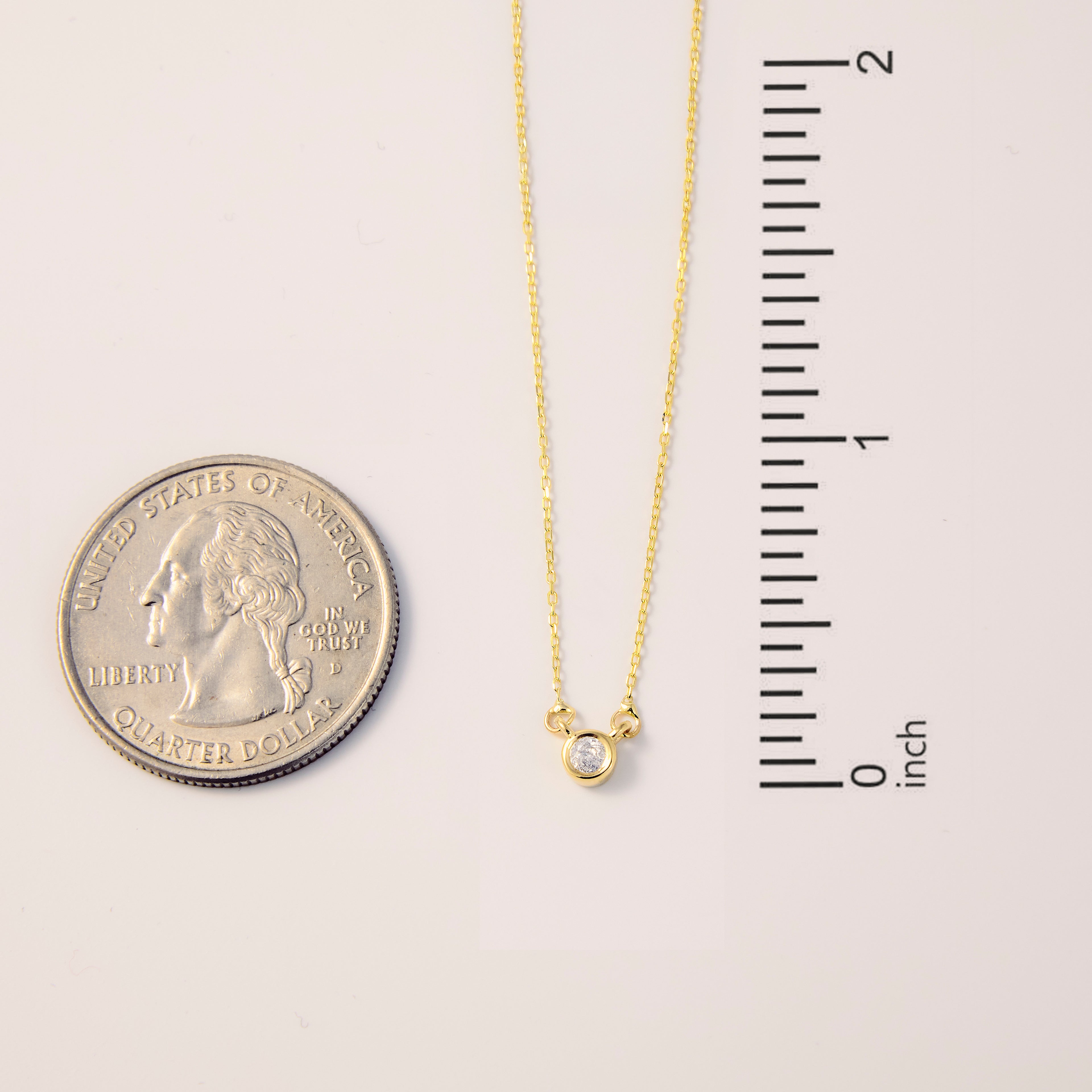 Diamond Bezel Set Necklace