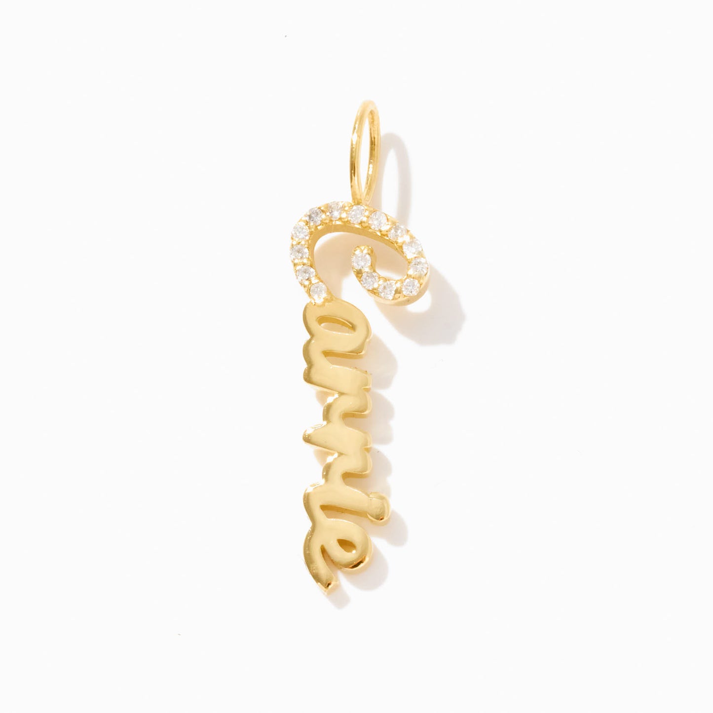 Diamond Name Charm in 14k Solid Gold