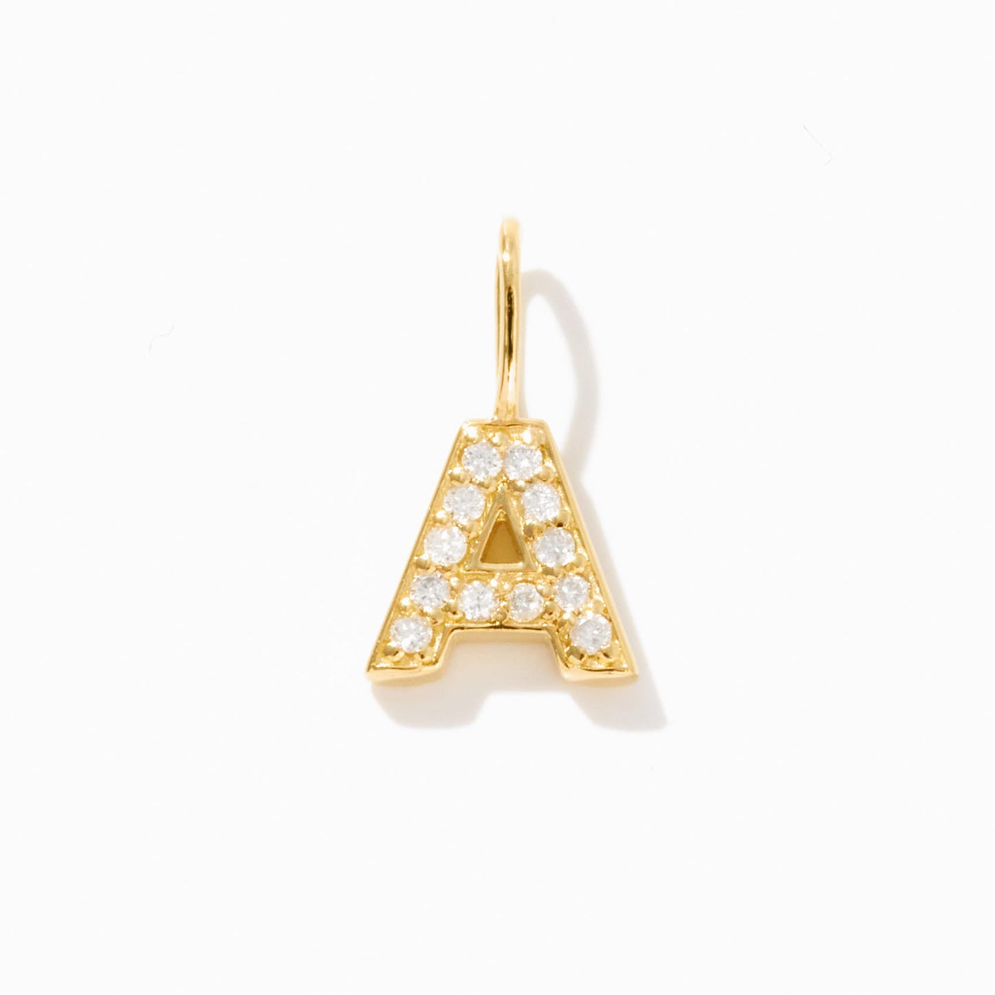 Diamond Letter Charm in 14k Solid Gold