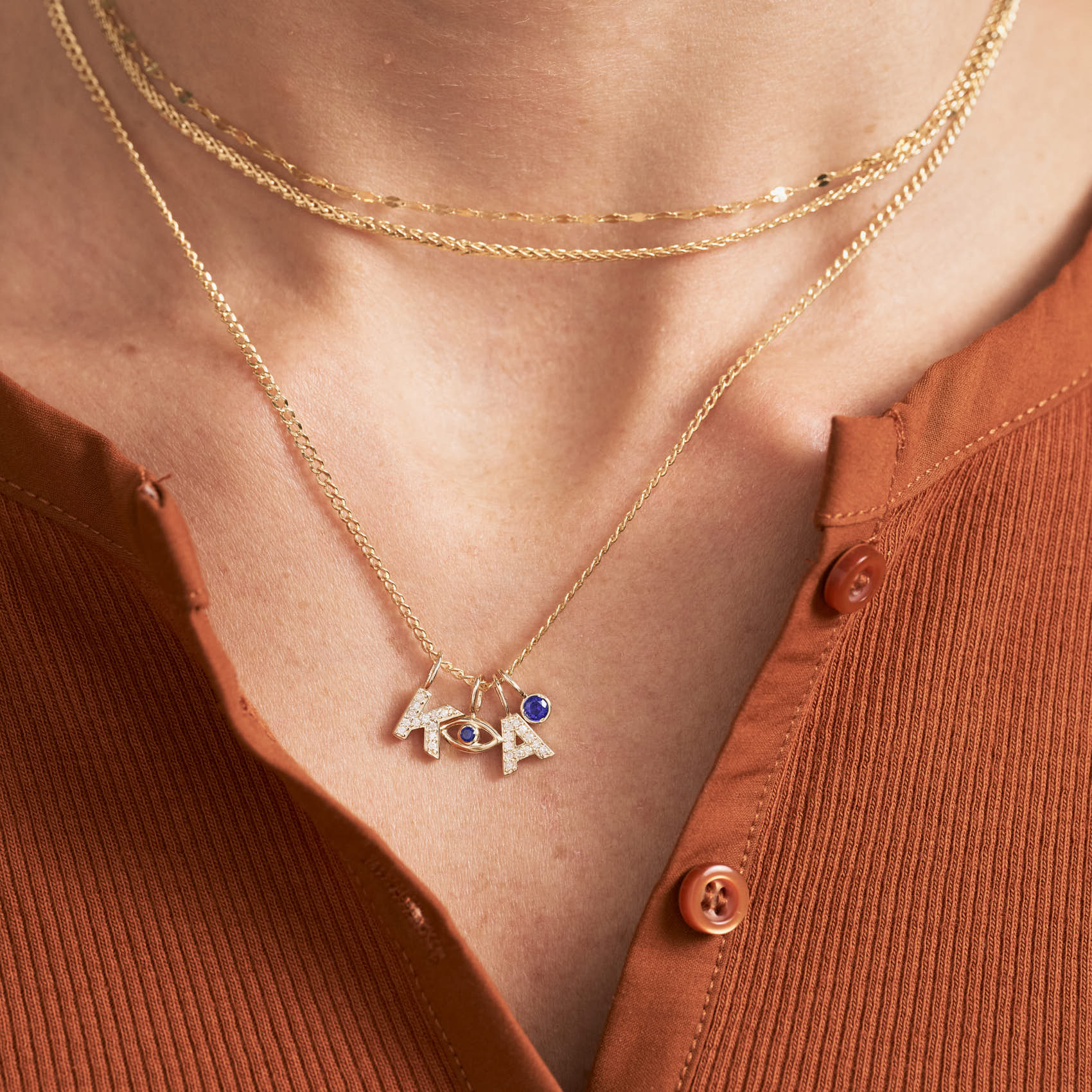 Diamond Letter Charm