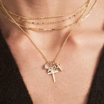 Cross Charm in 14k Solid Gold