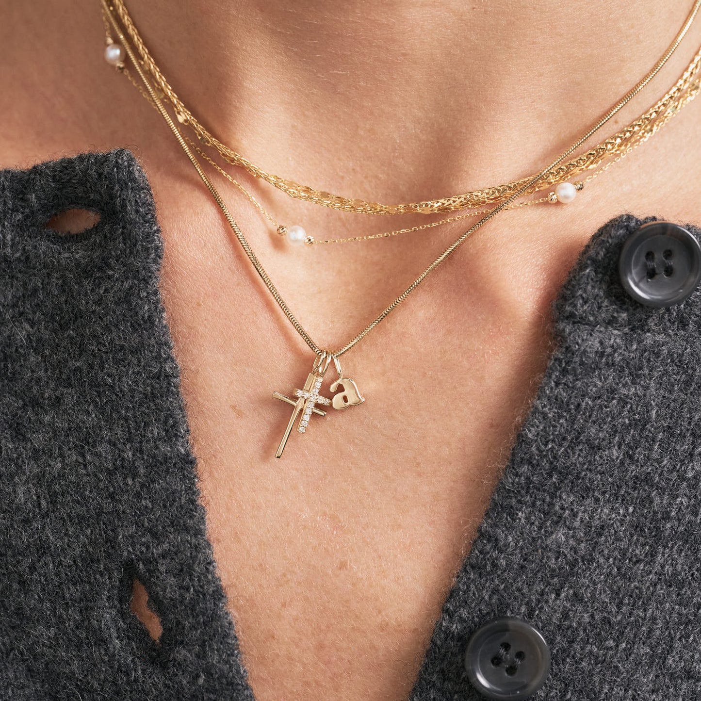 Cross Charm in 14k Solid Gold