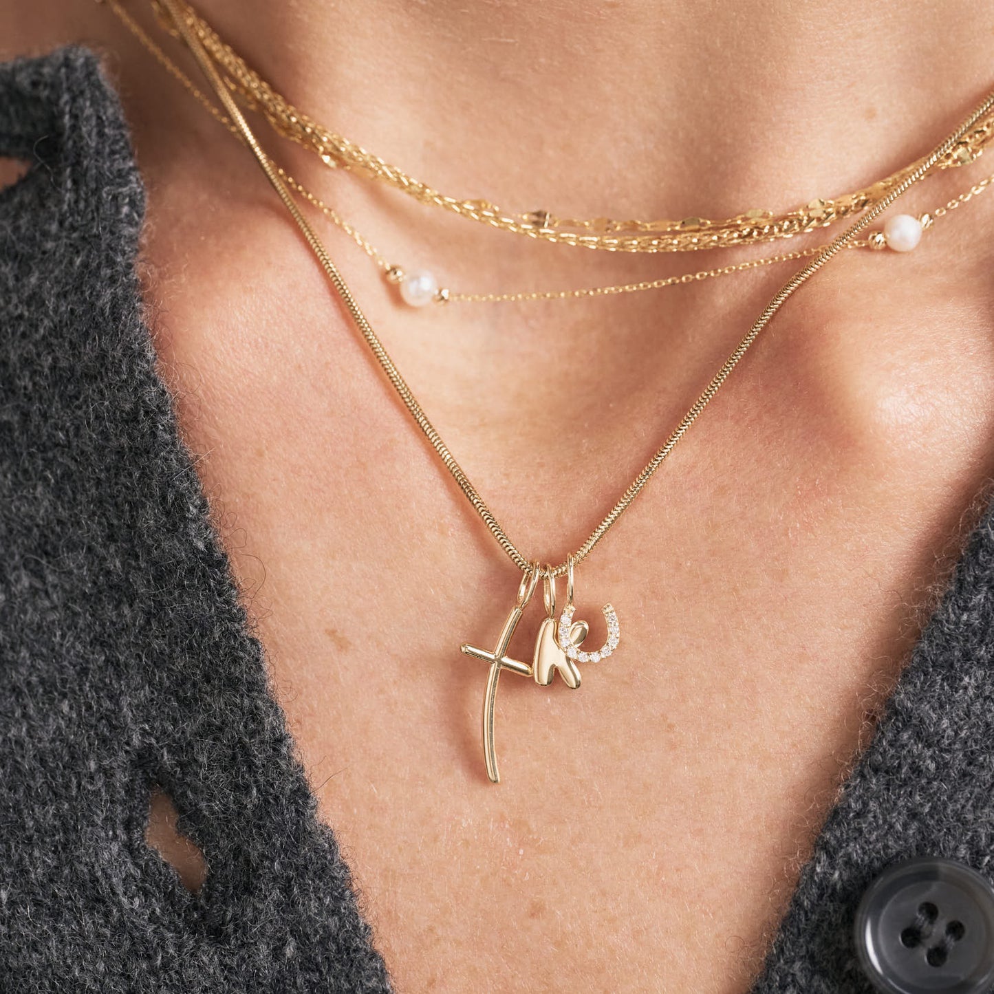 Cross Charm in 14k Solid Gold