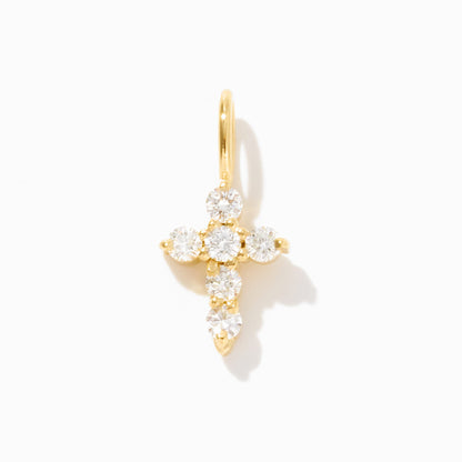 Diamond Cross Charm in 14k Solid Gold