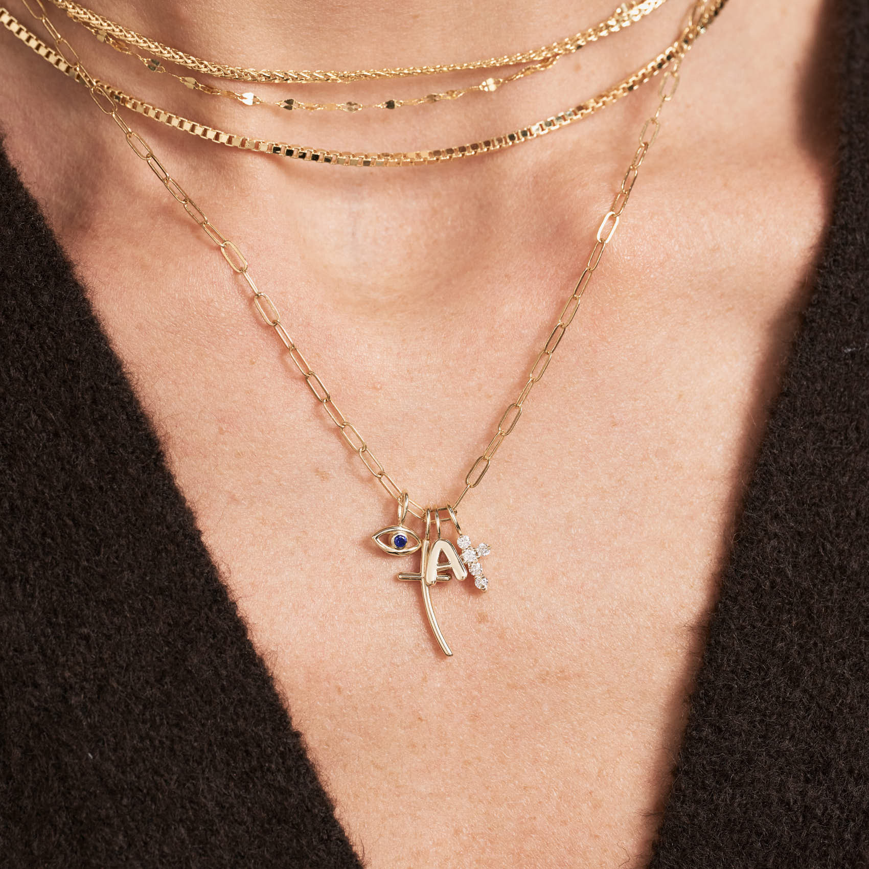 Diamond Cross Charm