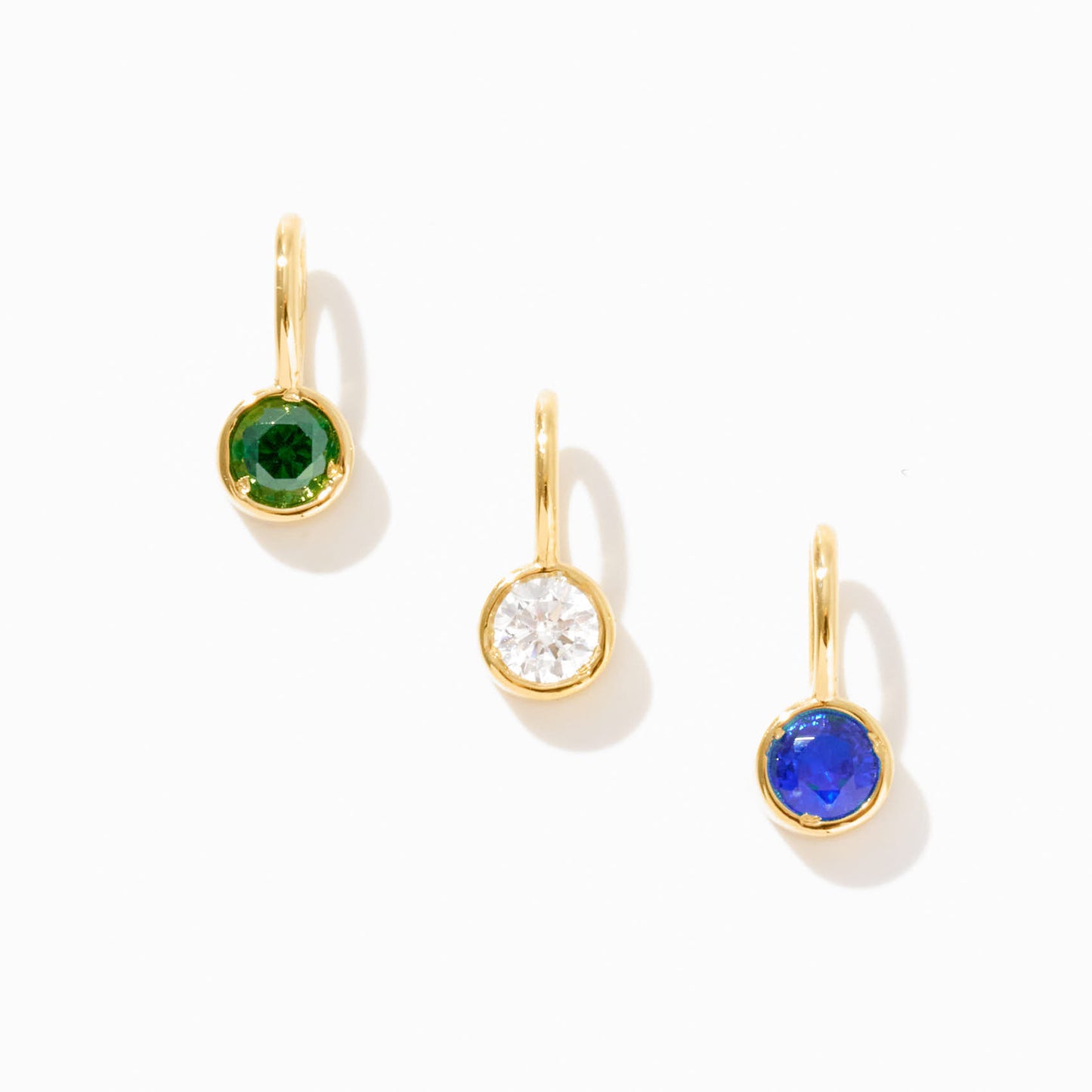 Emerald Birthstone Charm in 14k Solid Gold