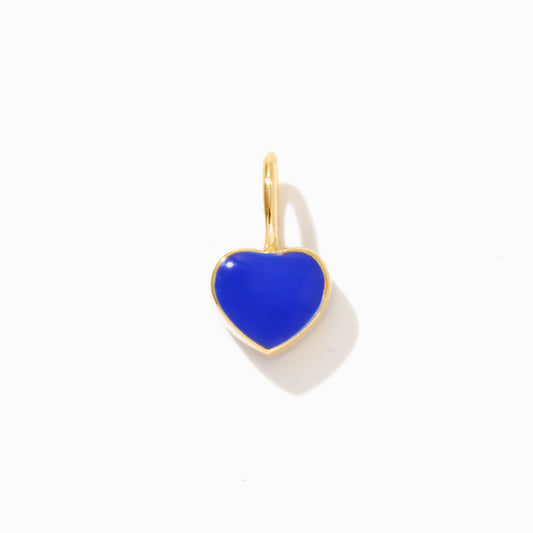 Blue Enamel Heart Charm