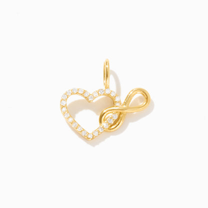 Diamond Heart & Infinity Charm in 14k Solid Gold