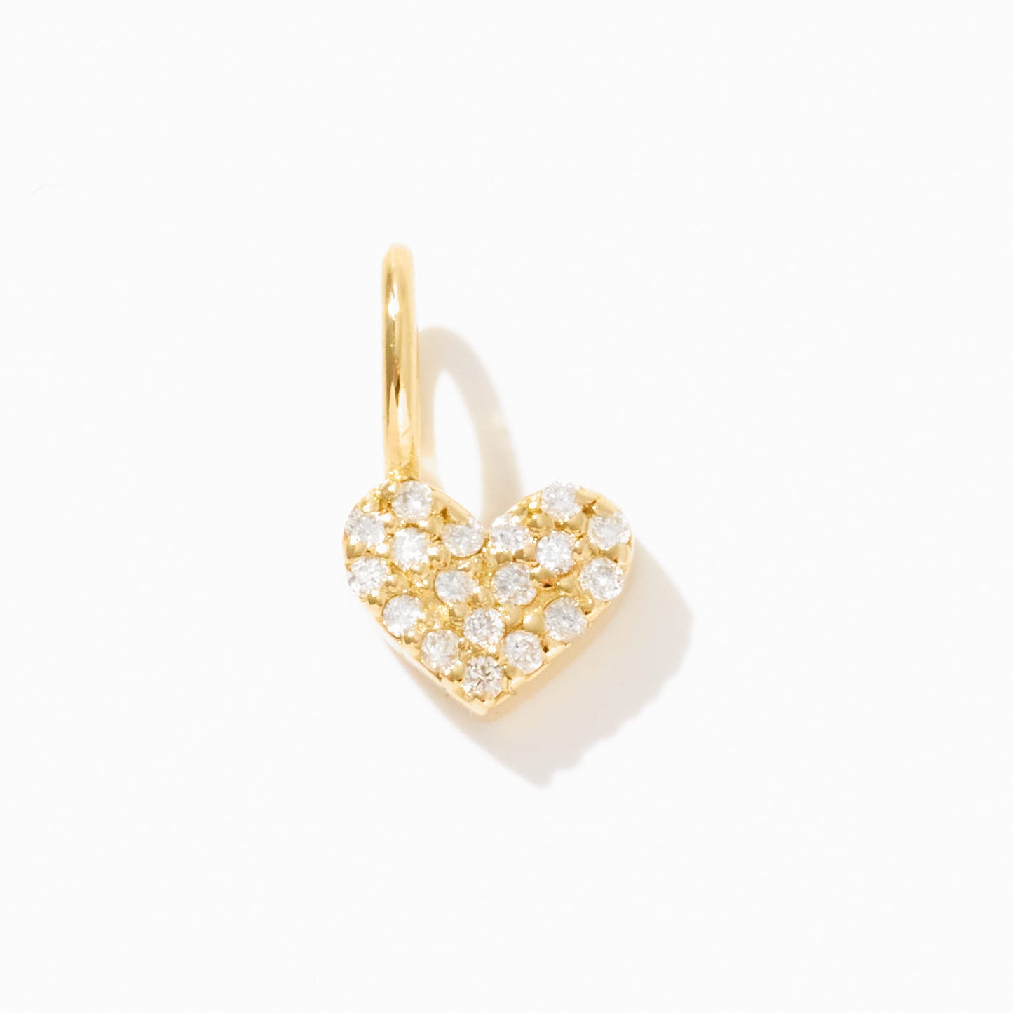 Diamond Heart Charm in 14k Solid Gold