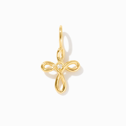 Diamond Cross Charm in 14k Solid Gold