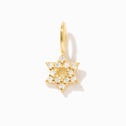 Diamond Star of David Charm in 14k Solid Gold