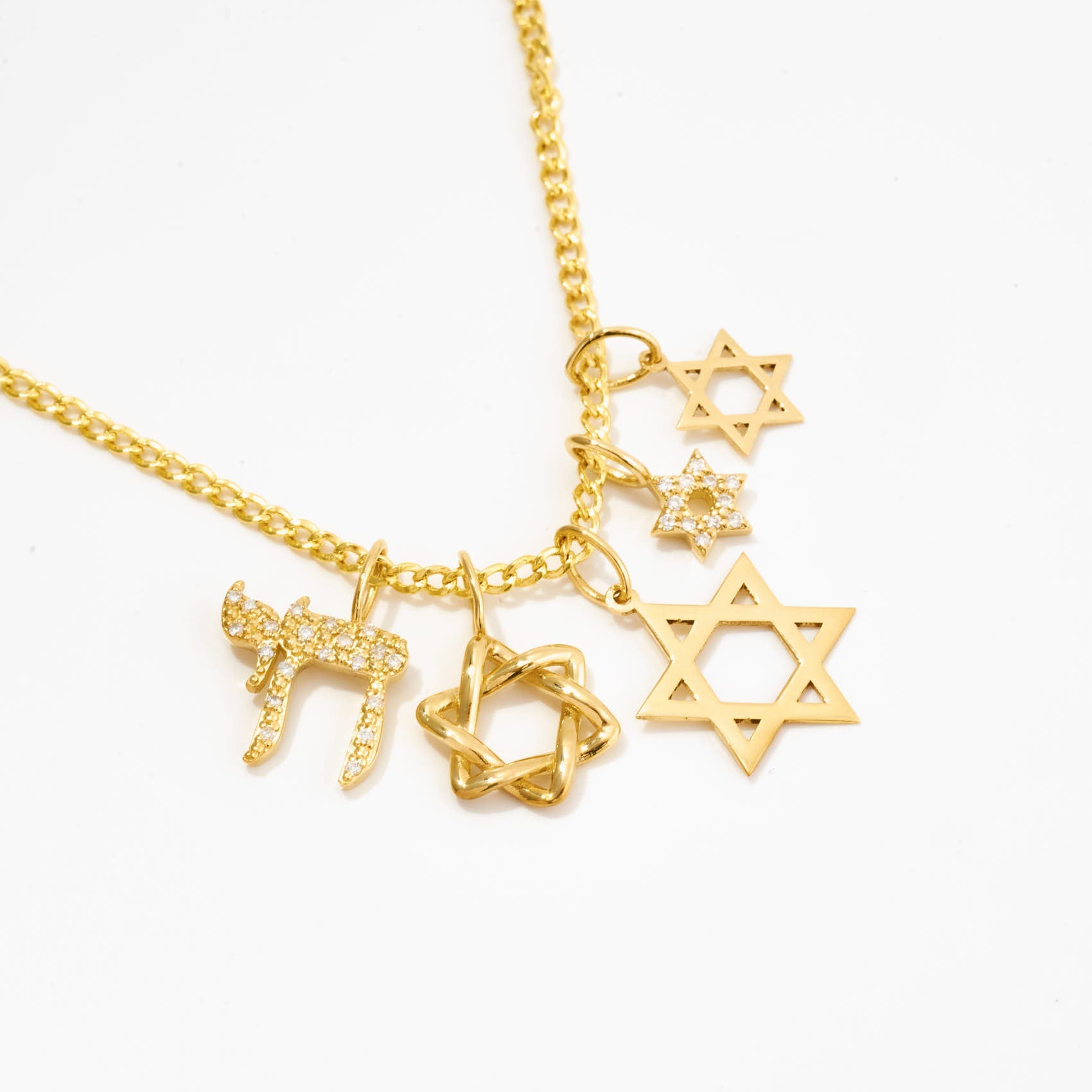 Diamond Star of David Charm