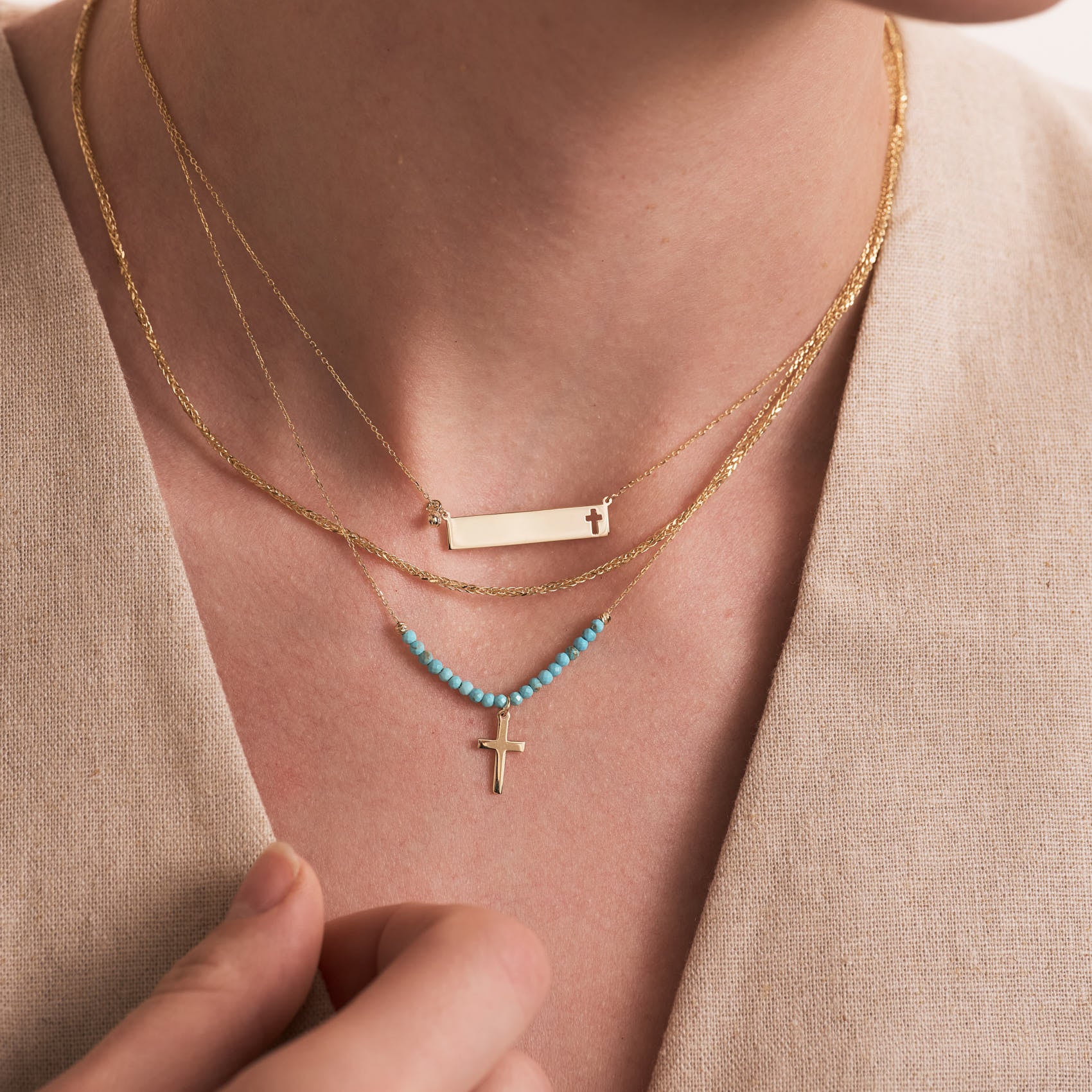 Turquoise Cross Necklace