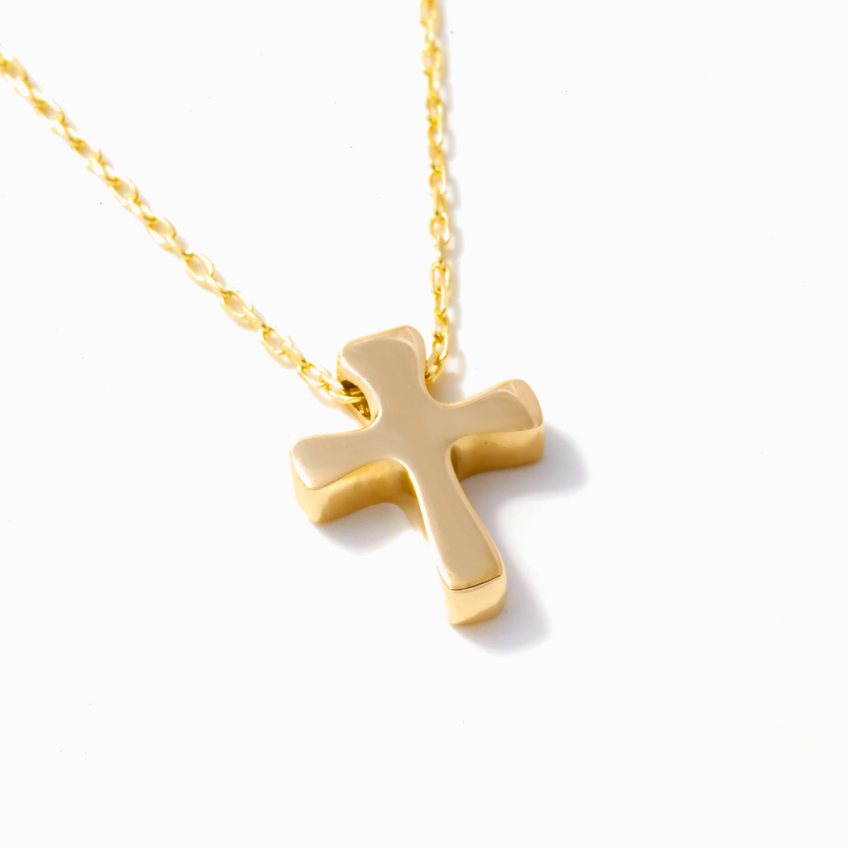14k Solid Gold Greek Cross Charm | Christian Cross Pendant for