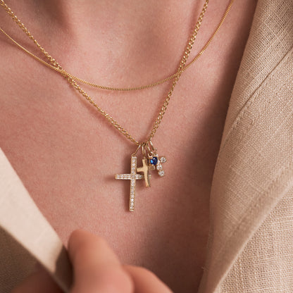 Diamond Cross Charm