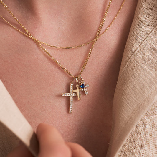 Diamond Cross Charm