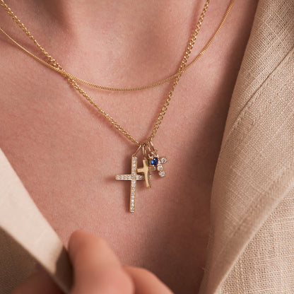 Diamond Cross Charm
