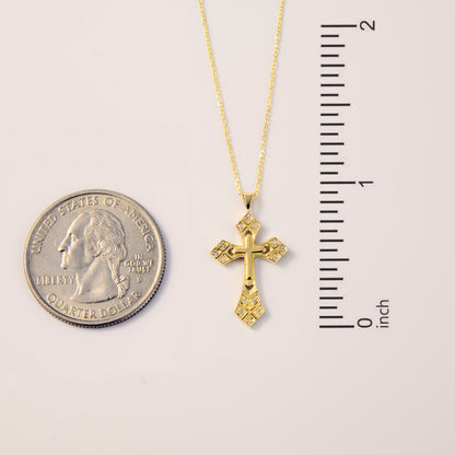 Diamond Gothic Cross Necklace