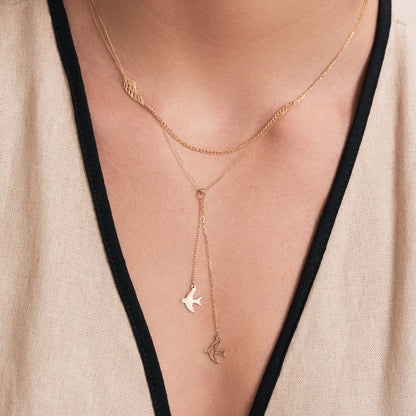 Dainty Sideway Angel Wing Necklace