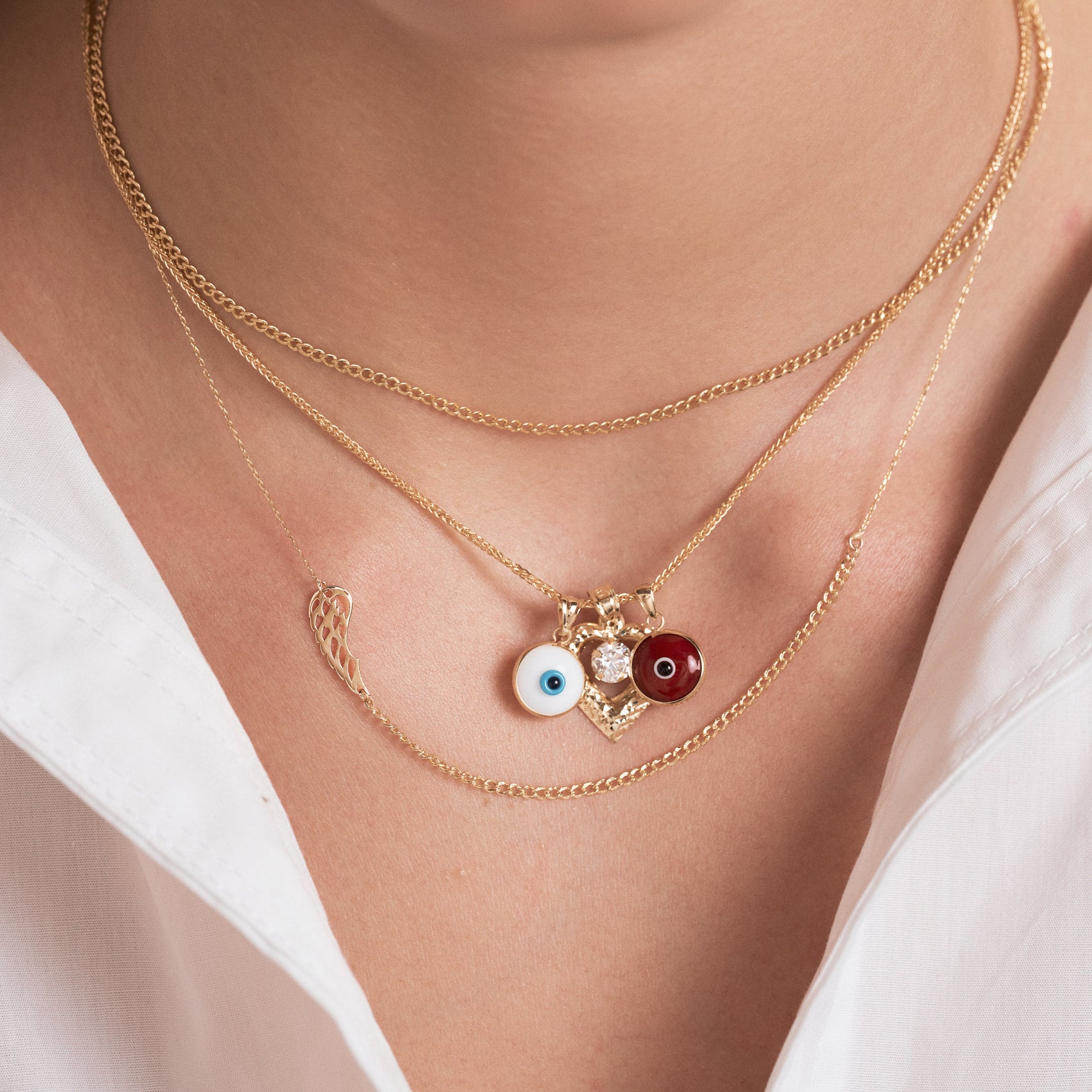 White Evil Eye Charm